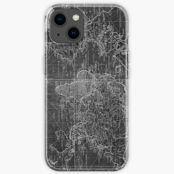 Weltkarte (1778) Schwarz-Weiß iPhone Flexible Hülle
