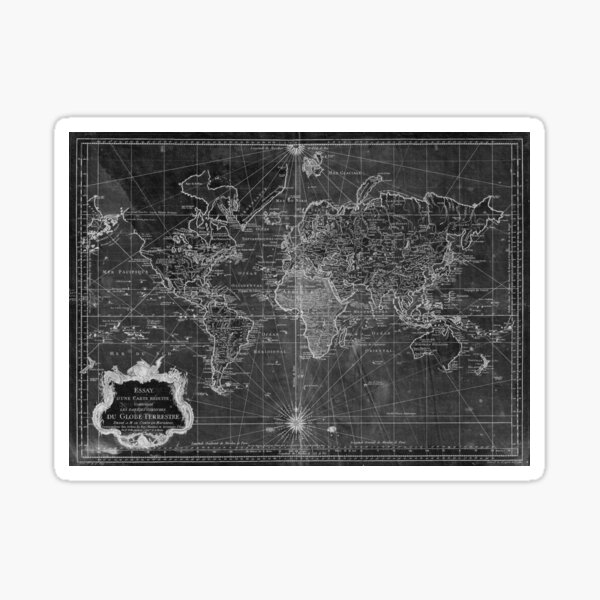 Item preview, World Map (1778) Black & White  designed and sold by BravuraMedia.