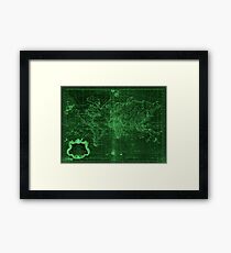 World Map (1778) Dark Green & Light Green Framed Print