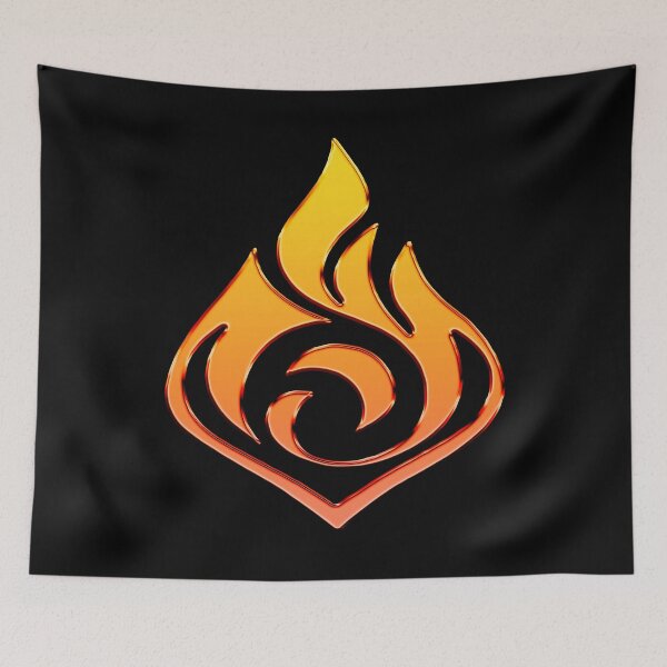 Item preview, Genshin Impact Symbol Element Fire Pyro Natlan - Vibrant Colours designed and sold by Fregoulix.
