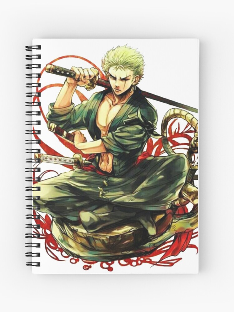 Zoro One Piece Anime Spiral Notebook by Ihab Design - Pixels Merch