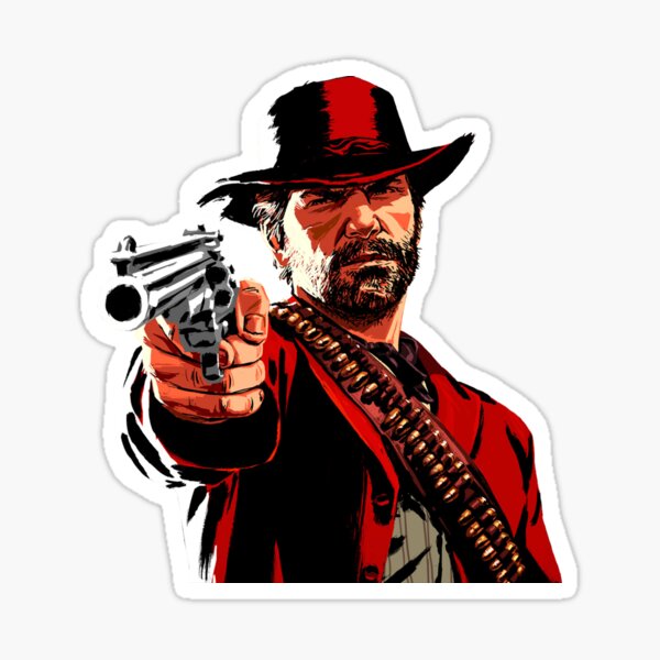 RDR Arthur Morgan Red Round Sticker - Character PNG Sticker