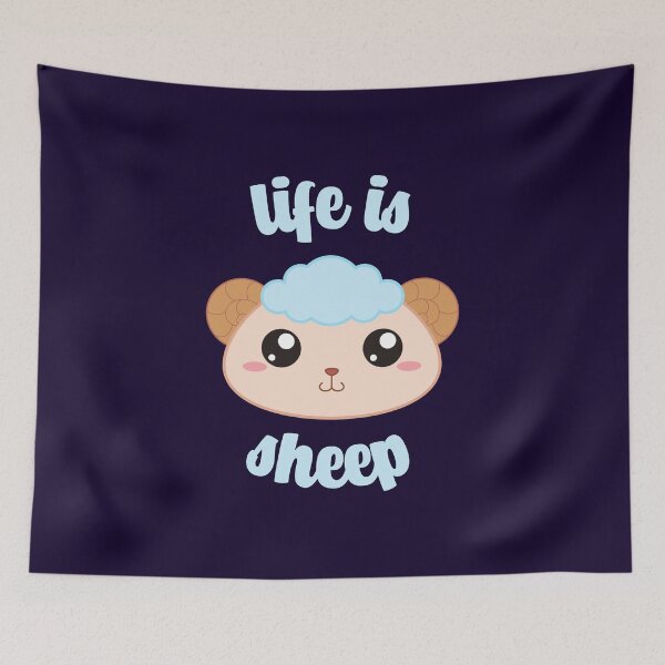 Item preview, life is sheep Kawaii sheep designed and sold by KawaiiPark.
