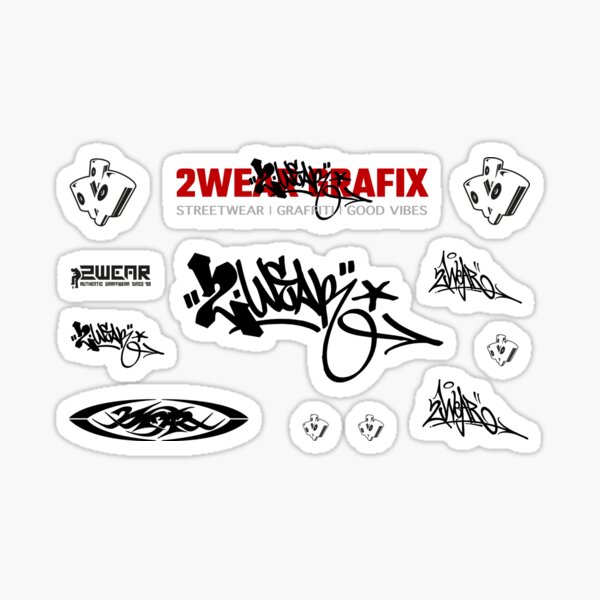 Wemoto Streetwear 2 Sticker Set Schwarz Weiß Grün 2 x 3,5x10,5cm Rechteckig 