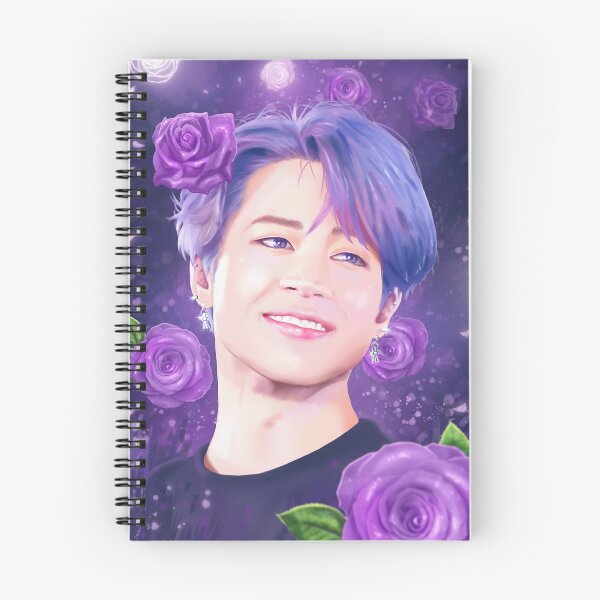Aperçu de l'œuvre Jimin BTS Bangtan kpop roses violettes créée et vendue par LJSnow.