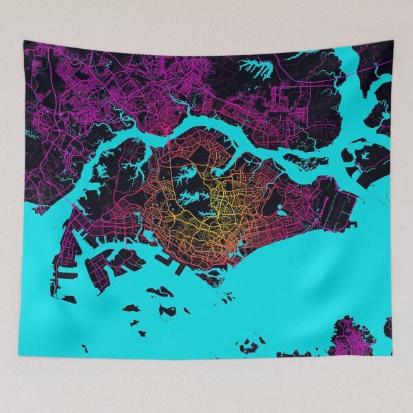 Item preview, Singapore City Map - Neon designed and sold by deMAP.