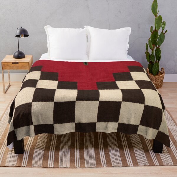 Item preview, BLACK WHITE CHECKERS IN RED  Antique Inca Tunic designed and sold by BulganLumini.