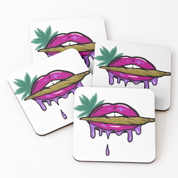 Item preview, Pink And Purple Dripped Weed Blunt Lips designed and sold by GanjaGrip.