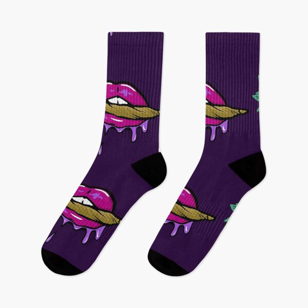 Item preview, Pink And Purple Dripped Weed Blunt Lips designed and sold by GanjaGrip.