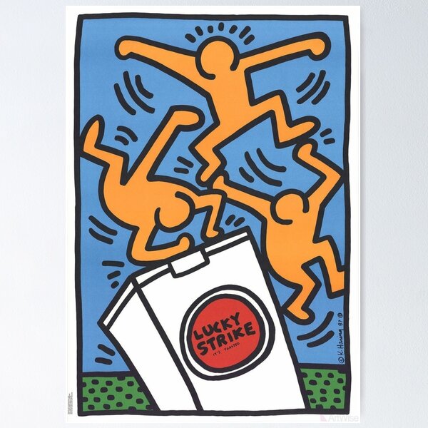 Wall Art Print  Keith Haring-inspired depiction of Diwali