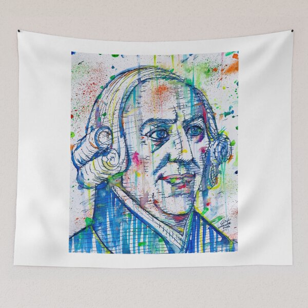 Item preview, ADAM SMITH watercolor and ink portrait designed and sold by lautir.