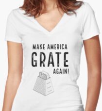 Parody Make America Grate Again Women's Fitted V-Neck T-Shirt