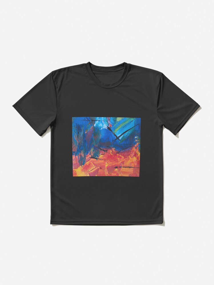 Alternate view of Abstract Painting with Orange Tendency Active T-Shirt