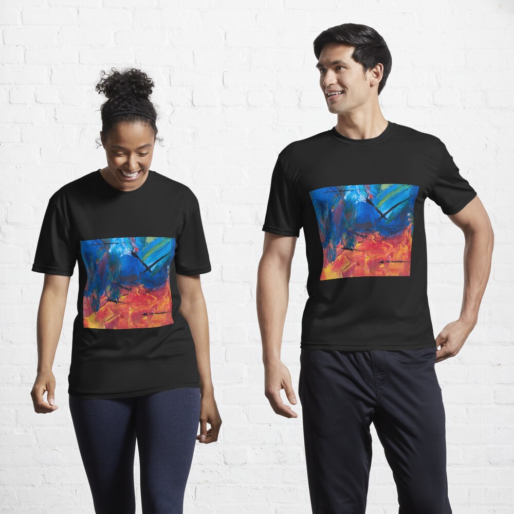 Abstract Painting with Orange Tendency Active T-Shirt