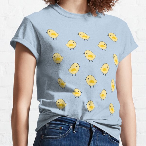 Item preview, Busy Chicks Pattern - Yellow on Aqua Blue designed and sold by Daisy Beatrice.