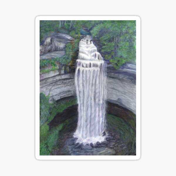 Item preview, Fall Creek Falls Watercolor Painting designed and sold by redspearart.