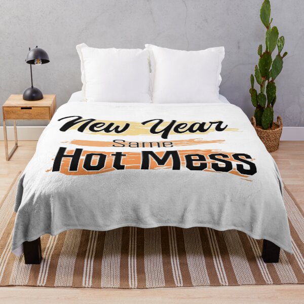 Item preview, New Year Same Hot Mess - Colorful Orange Text designed and sold by TheMajesticGoat.