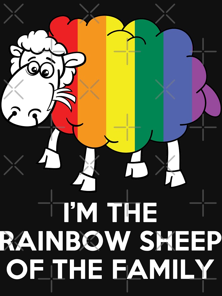 Artwork view, I'm The Rainbow Sheep Of The Family T-Shirt designed and sold by wantneedlove