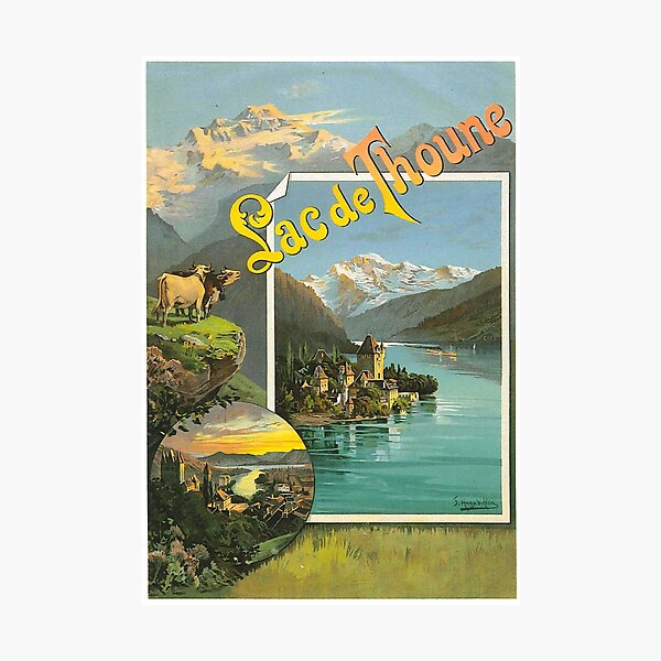 Item preview, Thun Vintage Switzerland Poster Vintage Swiss designed and sold by cutesy.