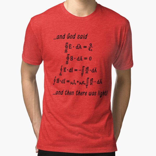 t shirt god said maxwell's equations