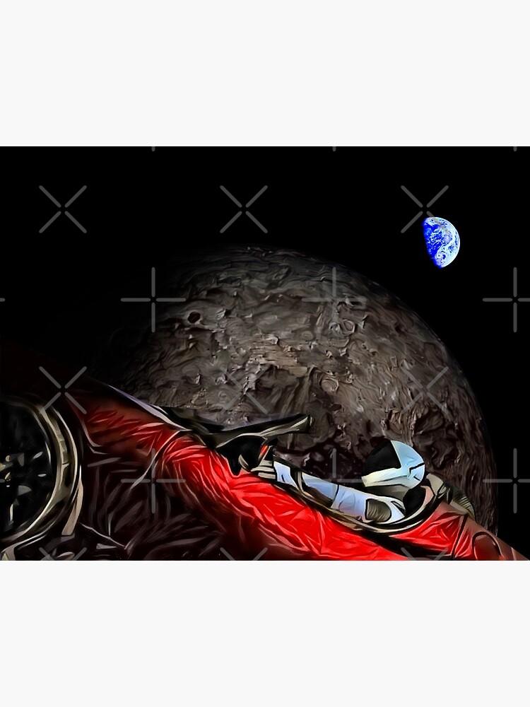 Disover Starman Moon Orbit Premium Matte Vertical Poster