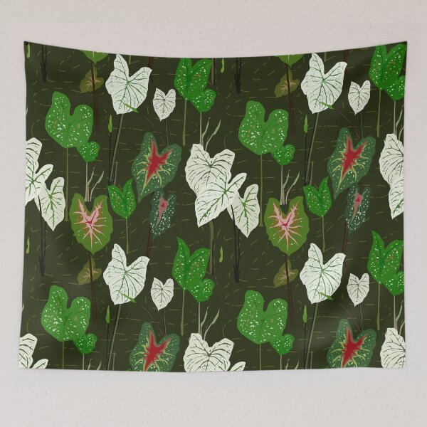 Item preview, Caladium Plant Varieties Pattern - Spider Plant Pattern - Caladium Bicolor Plant -  White Caladium Plant - Tropical Plant Botanical Pattern designed and sold by dpeepowl.