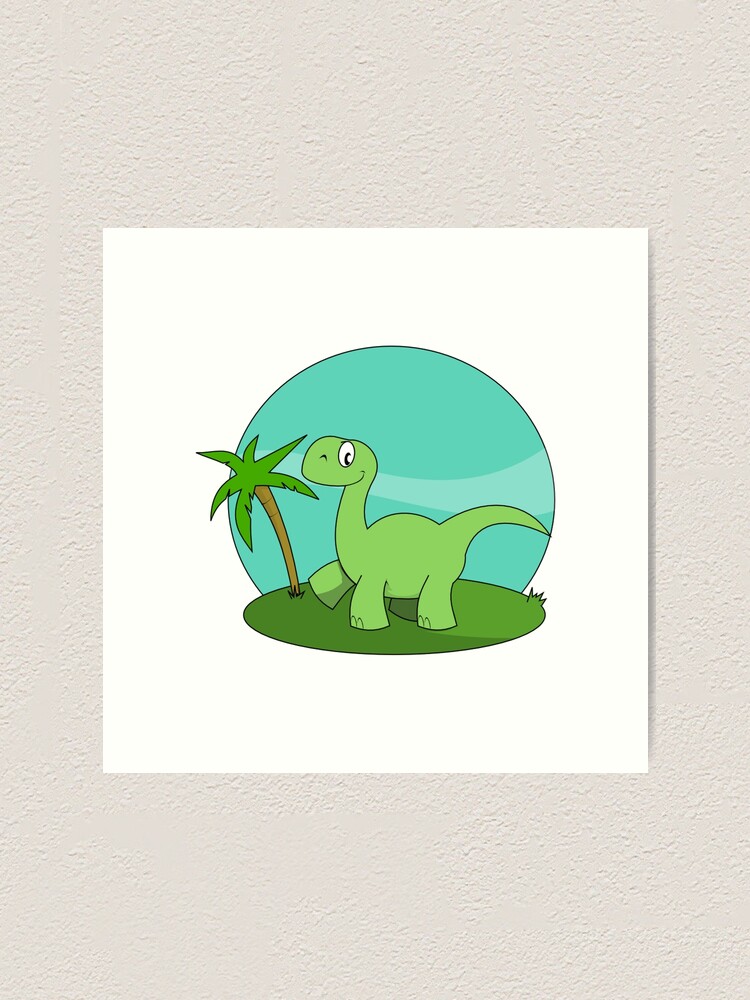Cartoon Brontosaurus Art Print By Thebeststore Redbubble