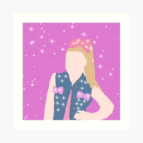 Cute Jojo Siwa Drawing With Glitter Art Print For Sale By Melodiruby Redbubble 