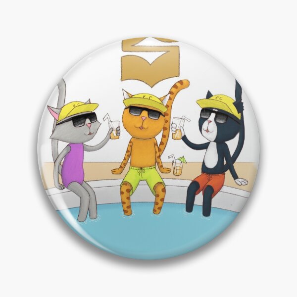 Item preview, CUTHBERT AND FRIENDS AT THE POOL IN CALIFORNIA designed and sold by kittencuthbert.