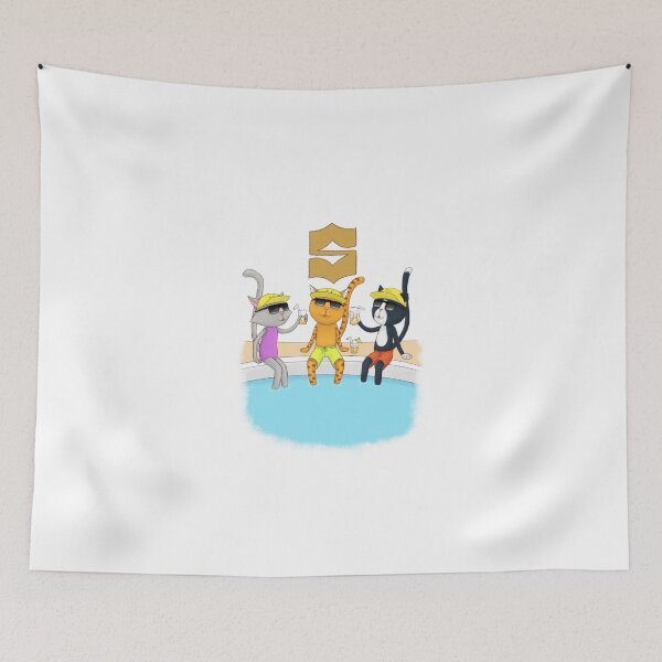 Item preview, CUTHBERT AND FRIENDS AT THE POOL IN CALIFORNIA designed and sold by kittencuthbert.