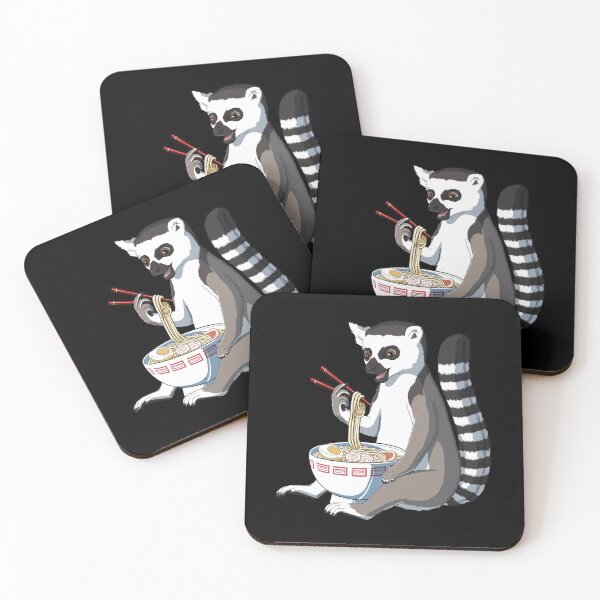 Item preview, Lemur eats Japanese Ramen Noodles designed and sold by UpYourSelf.