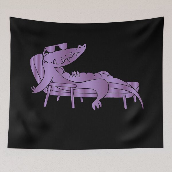 Item preview, Crocodile Sunning Design purple designed and sold by Paula Helit.