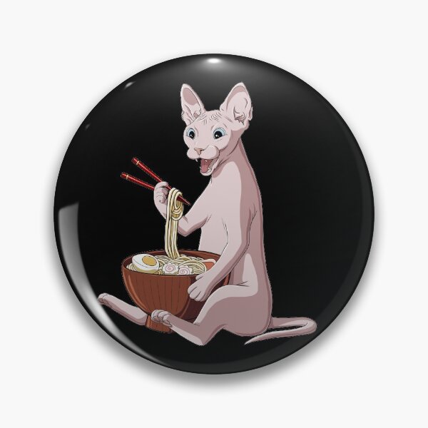 Item preview, Sphynx Cat eats Japanese Ramen Noodles designed and sold by UpYourSelf.