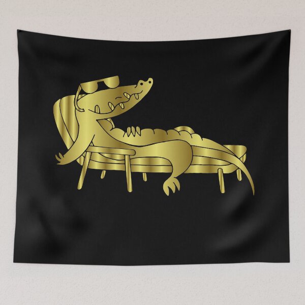 Item preview, Crocodile Sunning Design gold designed and sold by Paula Helit.