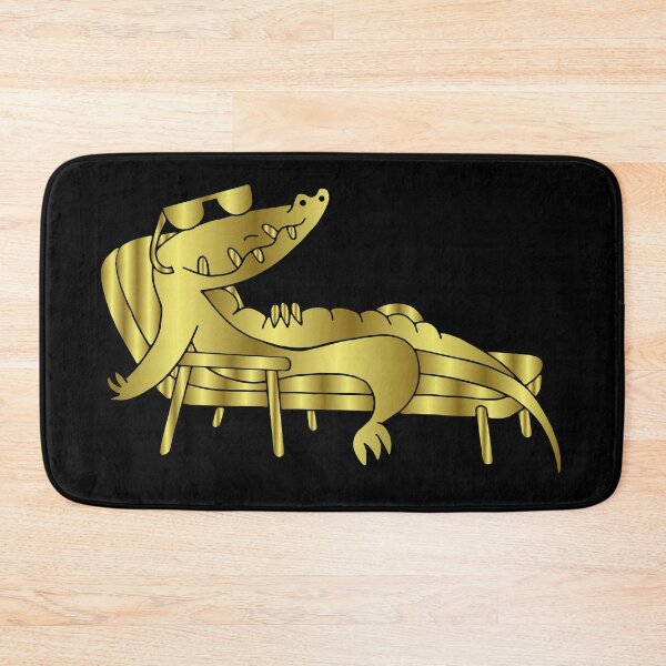 Item preview, Crocodile Sunning Design gold designed and sold by Paula Helit.