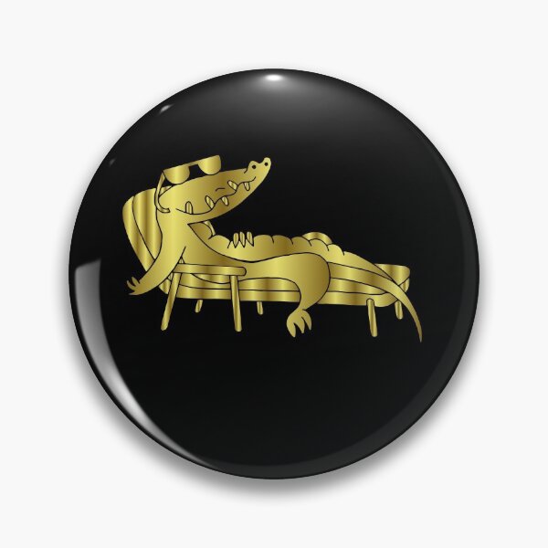 Item preview, Crocodile Sunning Design gold designed and sold by Paula Helit.