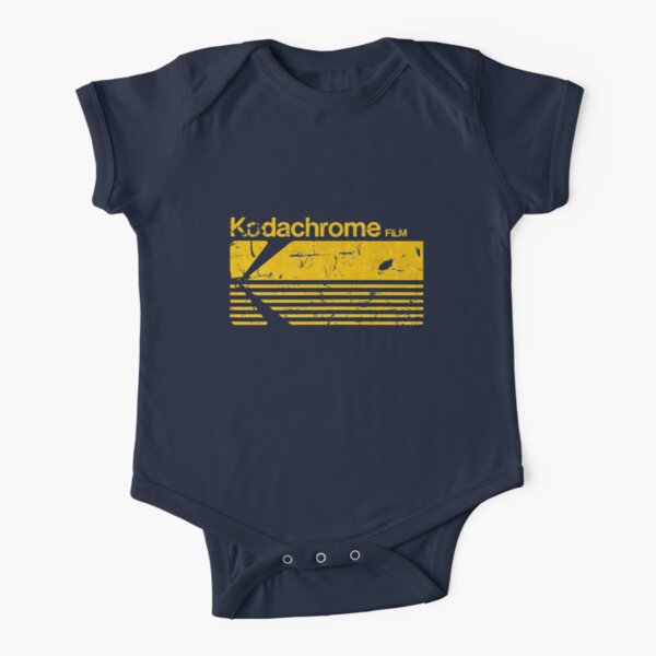 Vintage Photography: Kodak Kodachrome - Yellow Short Sleeve Baby One-Piece