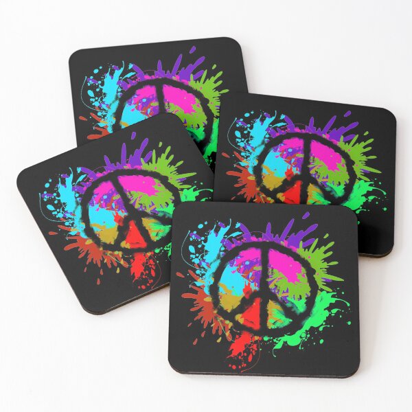 Item preview, Peace logo abstract color profile black background design designed and sold by Peace-of-mind.