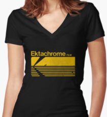 Vintage Photography: Kodak Ektachrome - Yellow Women's Fitted V-Neck T-Shirt