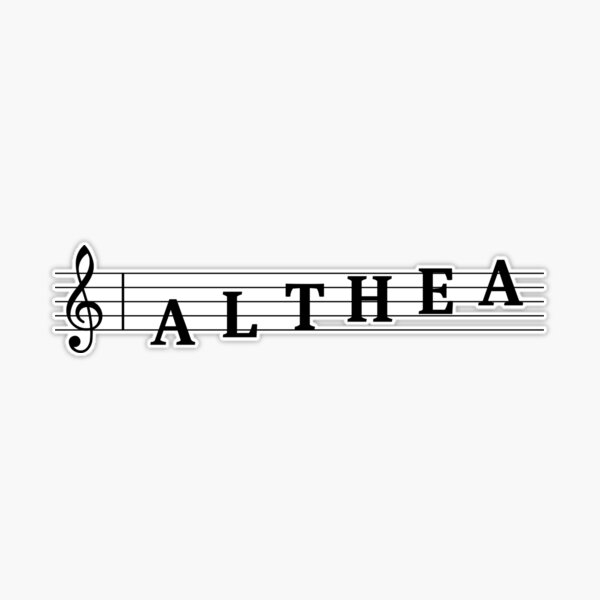 Althea Floral Name Calligraphy Design Black Version