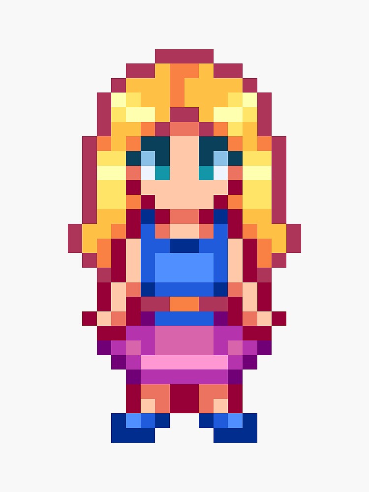 Stardew Valley Haley Full Body Version 2 Sticker For Sale By ATL   Bg,f8f8f8 Flat,750x,075,f Pad,750x1000,f8f8f8 