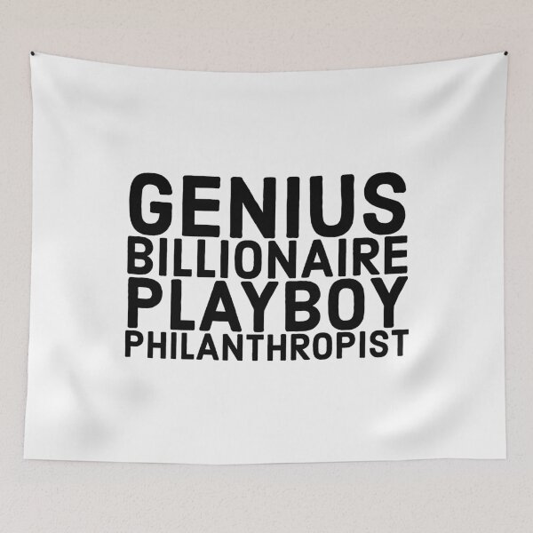 Aperçu de l'œuvre Texte philantrope Playboy milliardaire Genius créée et vendue par Redchilly.