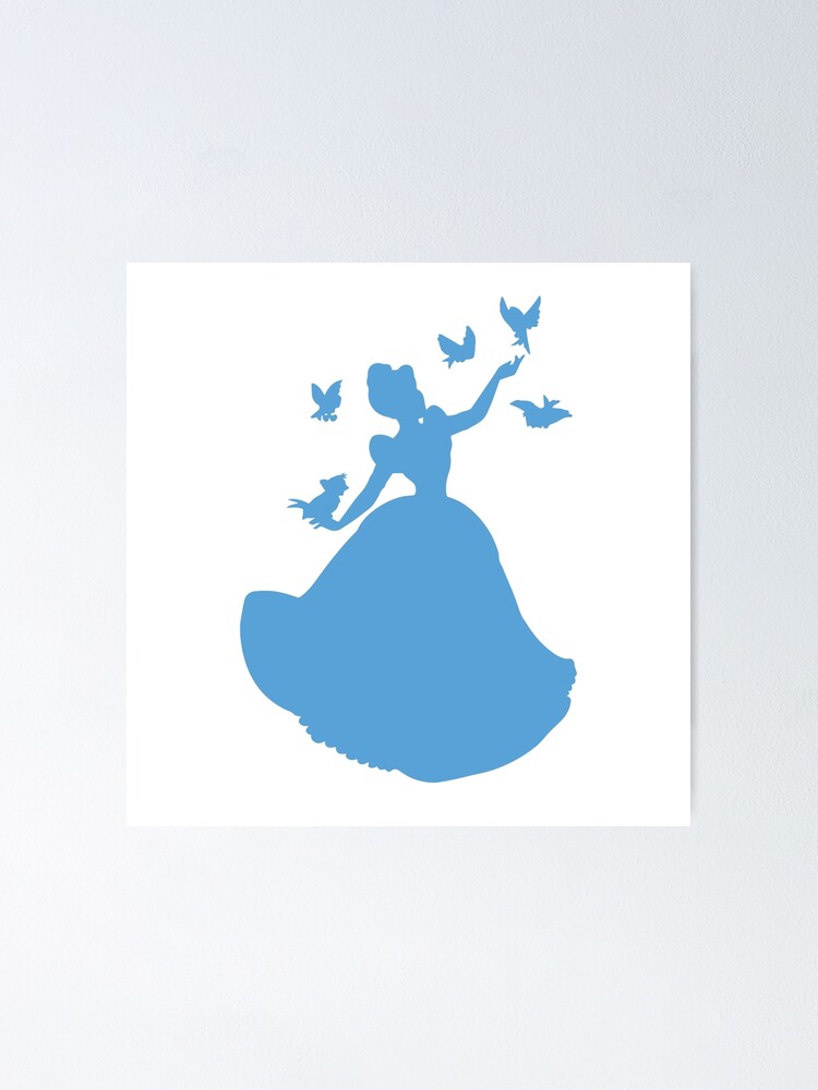 Princess character silhouette baby blue