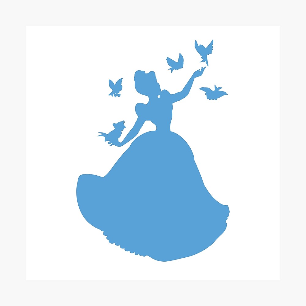 Princess character silhouette baby blue