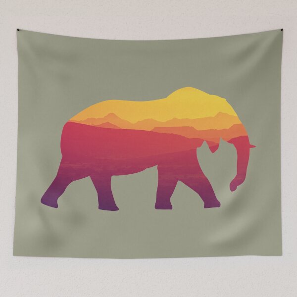 Item preview, Elephant sunset - Elephant Silhouette designed and sold by PaulSDesign.