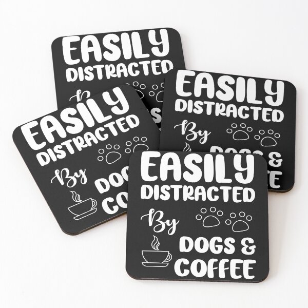 Item preview, Easily Distracted By Dogs and Coffee Funny Dog Lover Gift  designed and sold by xtocky.