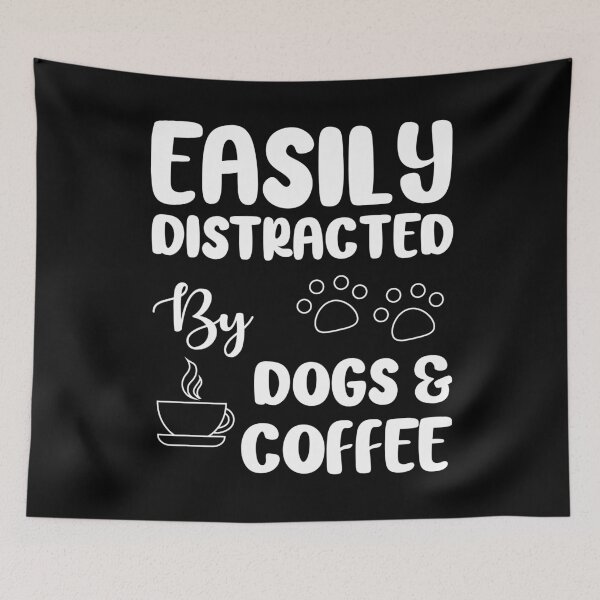 Item preview, Easily Distracted By Dogs and Coffee Funny Dog Lover Gift  designed and sold by xtocky.