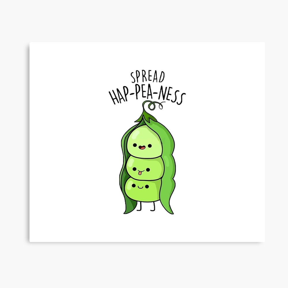 Spread Hap-pea-ness Happiness Pea Cartoon Pun Spread Hap-pea-ness Happiness Pea Cartoon Pun