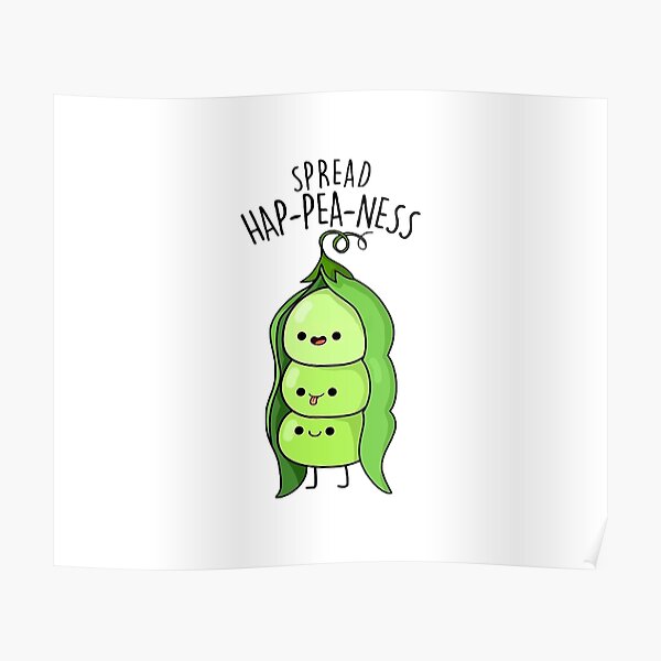 Spread Hap-pea-ness Happiness Pea Cartoon Pun Spread Hap-pea-ness Happiness Pea Cartoon Pun