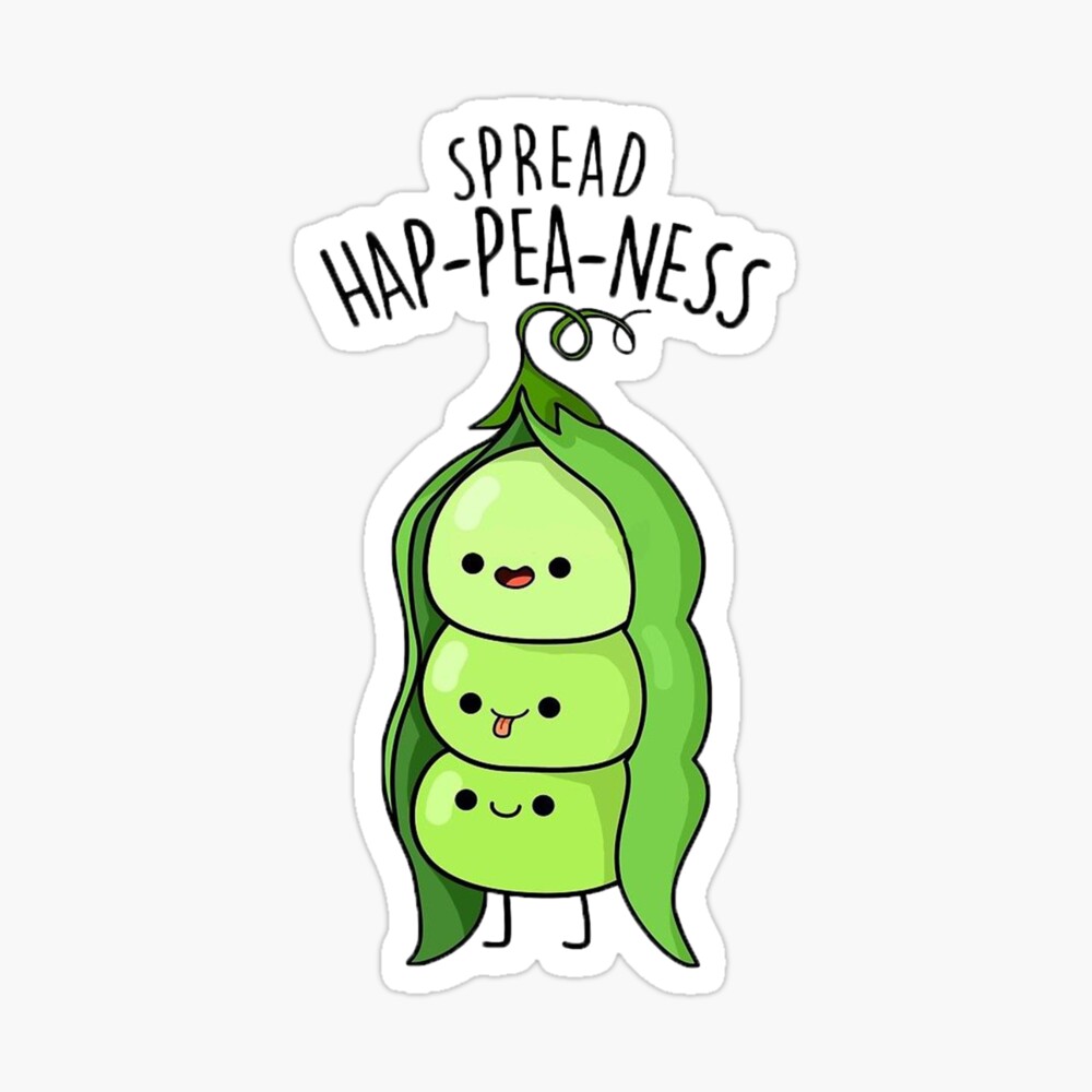 Spread Hap Pea Ness Happiness Pea Cartoon Pun Photographic Print By 14smith15 Redbubble